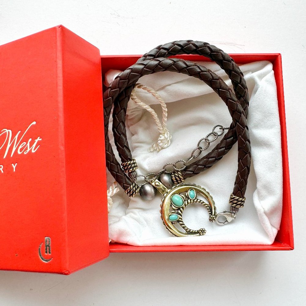 Carolyn Pollack's America West Bolo style Southwestern Necklace 20"